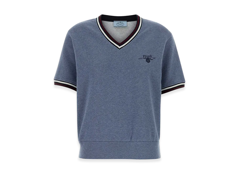 PRADA Women's Cerulean Blue Cotton T-Shirt "Lightblue"