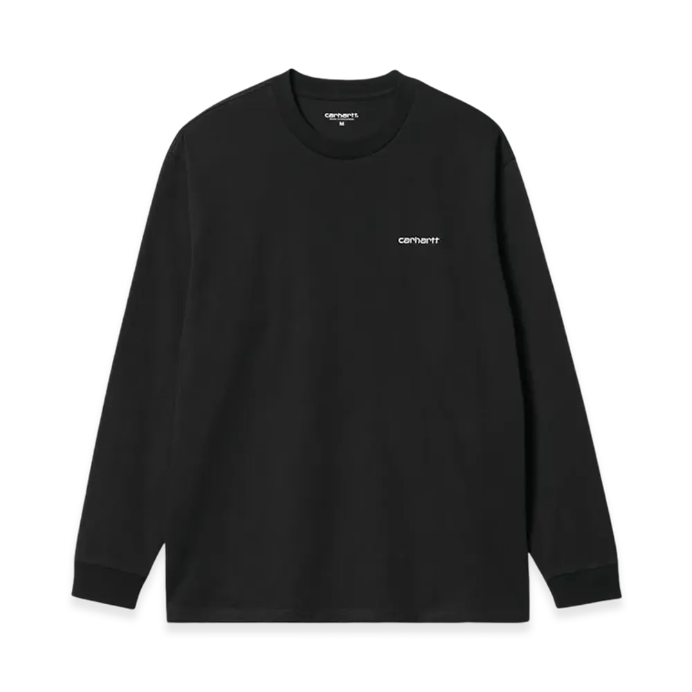 Carhartt WIP Script Embroidery Long Sleeve T-Shirt "Black"