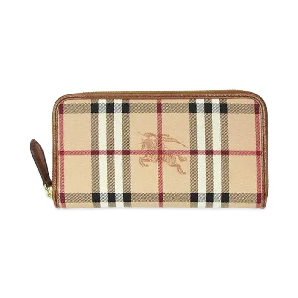 BURBERRY Check Round Fastener Wallet