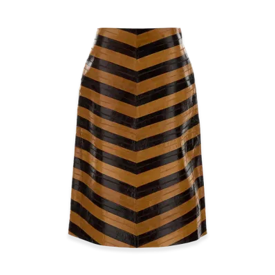 FENDI Women's Two-Tone Leather Skirt "Multicolor"