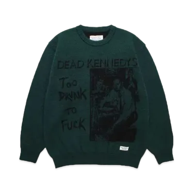 WACKO MARIA x DEAD KENNEDYS / Mohair Knit Jacquard Sweater "Green"