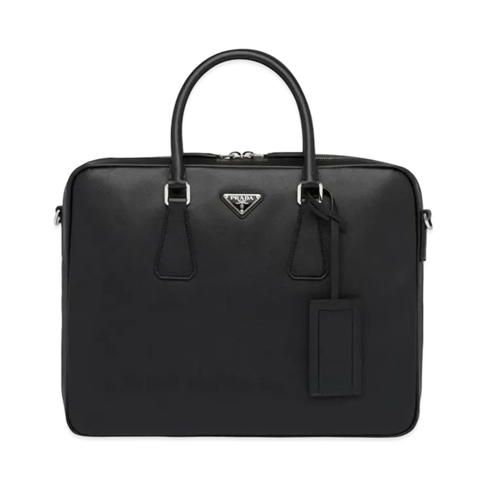 PRADA Saffiano Leather Tote Bag "Black"