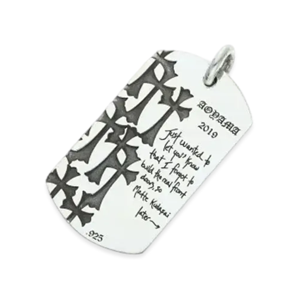 Chrome Hearts Dog Tag Charm Aoyama 20th Anniversary "Silver"