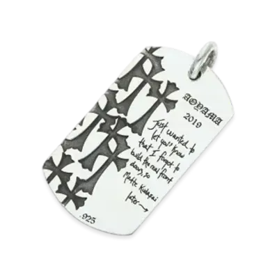 Chrome Hearts Dog Tag Charm Aoyama 20th Anniversary "Silver"