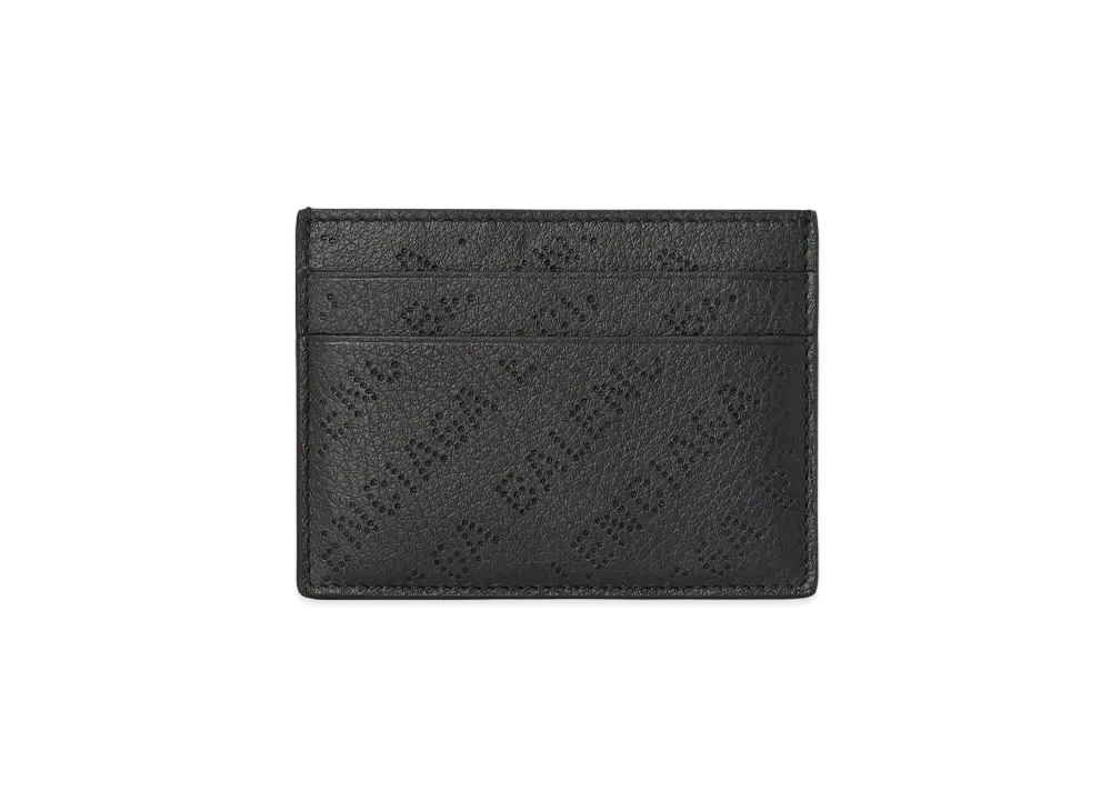 BALENCIAGA Cash Card Holder Logo Perforated Smooth Calfskin "Black"