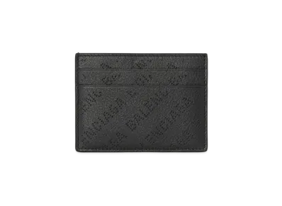 BALENCIAGA Cash Card Holder Logo Perforated Smooth Calfskin "Black"