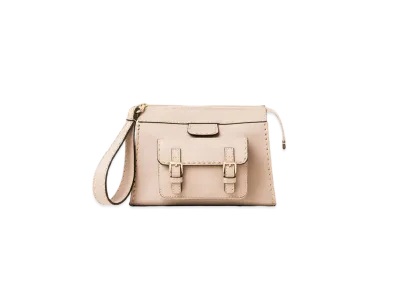 Chloe Edith Small Pouch In Buffalo Leather "Pink"