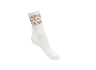 FENDI x Versace Fendace Logo Black Cotton Socks "White"