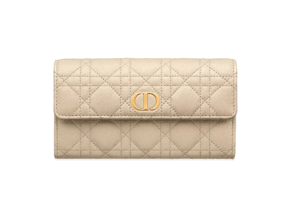 Dior Dior Caro Wallet Cannage Calfskin "Natural"