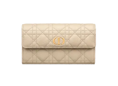 Dior Dior Caro Wallet Cannage Calfskin "Natural"