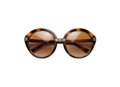 Tory Burch Kira Stripe Round Sunglasses "Dark Tortoise"