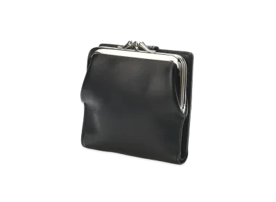 Yohji Yamamoto SEMI GLOSS LEATHER CLASP WALLET SMALL "Black"