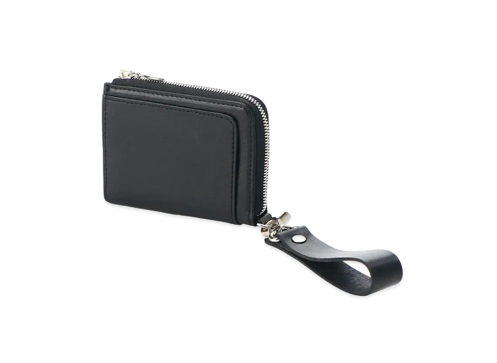Yohji Yamamoto SEMI GLOSS LEATHER SHAPED MINI WALLET "Black"