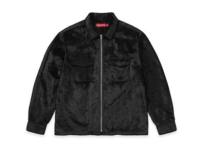 Supreme Faux Fur Zip Up Shirt "Black"