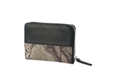 Yohji Yamamoto COW LEATHER SNAKE PATTERN COMBI 3 SIDE WALLET "Black/White"