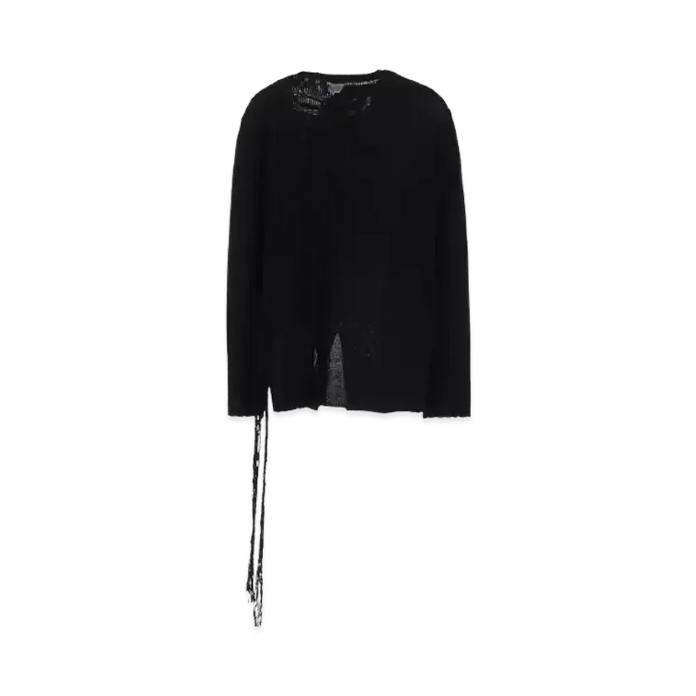 Yohji Yamamoto POUR HOMME Hanging String Long Sleeve Knit "Black"