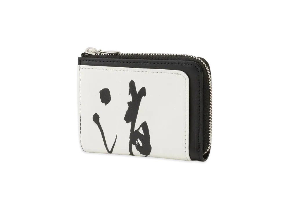Yohji Yamamoto CALLIGRAPHY PRINT LEATHER MINI WALLET "Black/White"