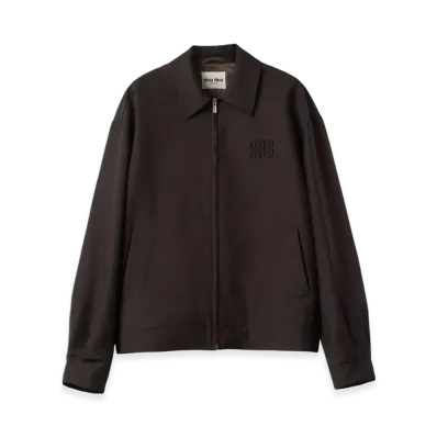 MIU MIU Mohair Blouson Jacket "Amaranth Red/Maze Yellow"