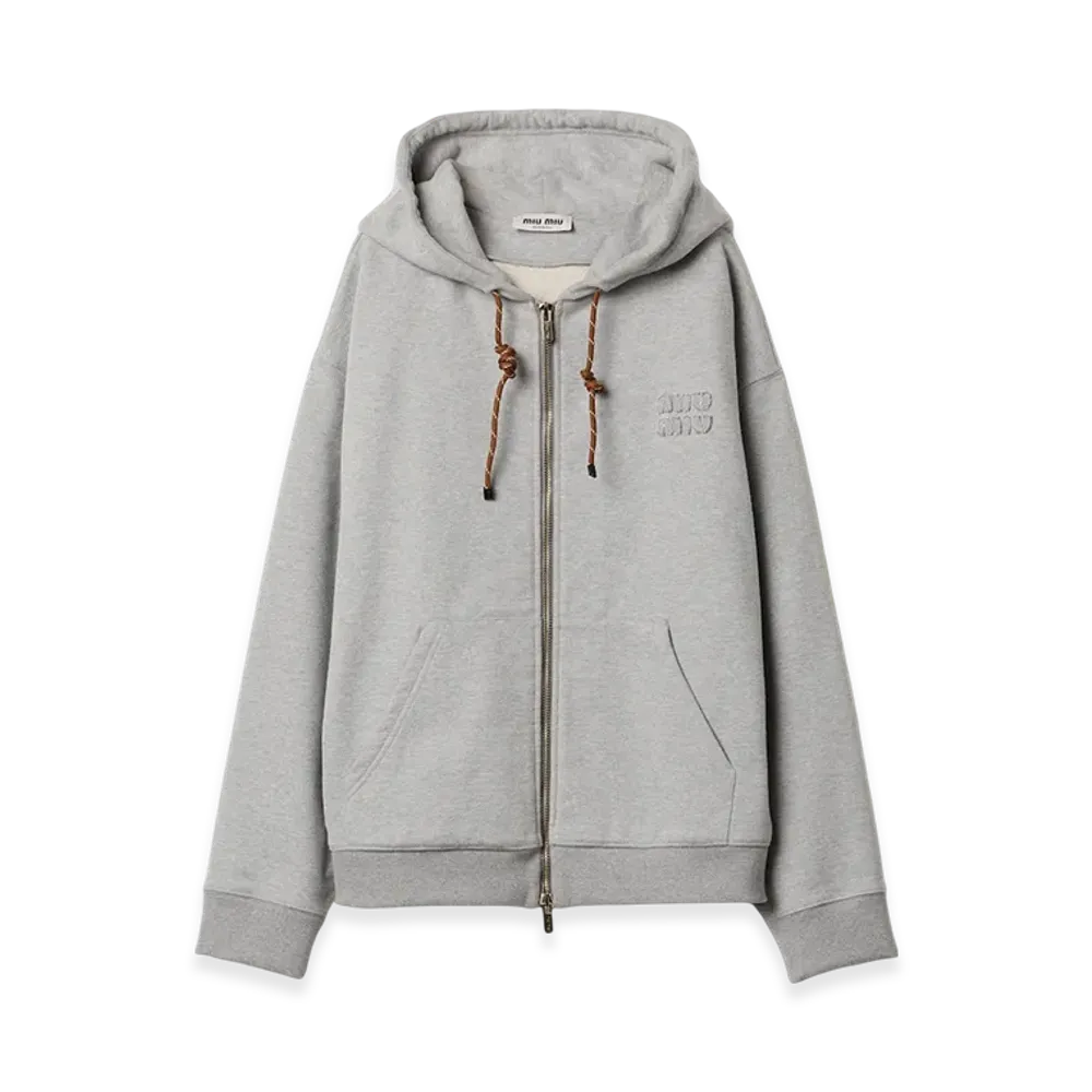 MIU MIU Women's Cotton Fleece Sweatshirt "Grey"