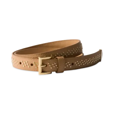 PRADA Leather Belt with Studs "Natural"