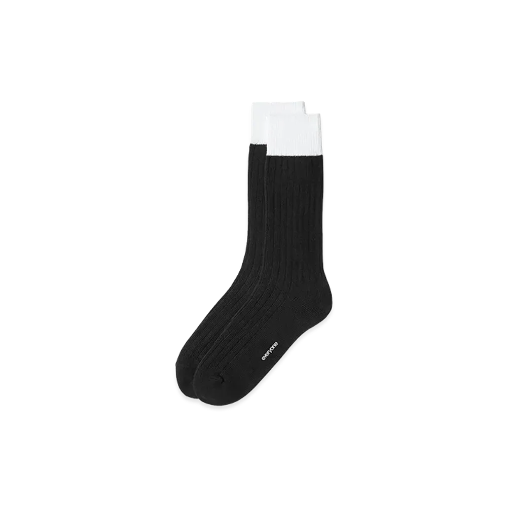 everyone 2-Tone Rib Socks "Black/White"