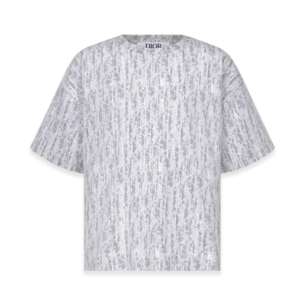 Dior Kids T-Shirt Oblique Cotton Jersey with Camouflage Effect "Gray"