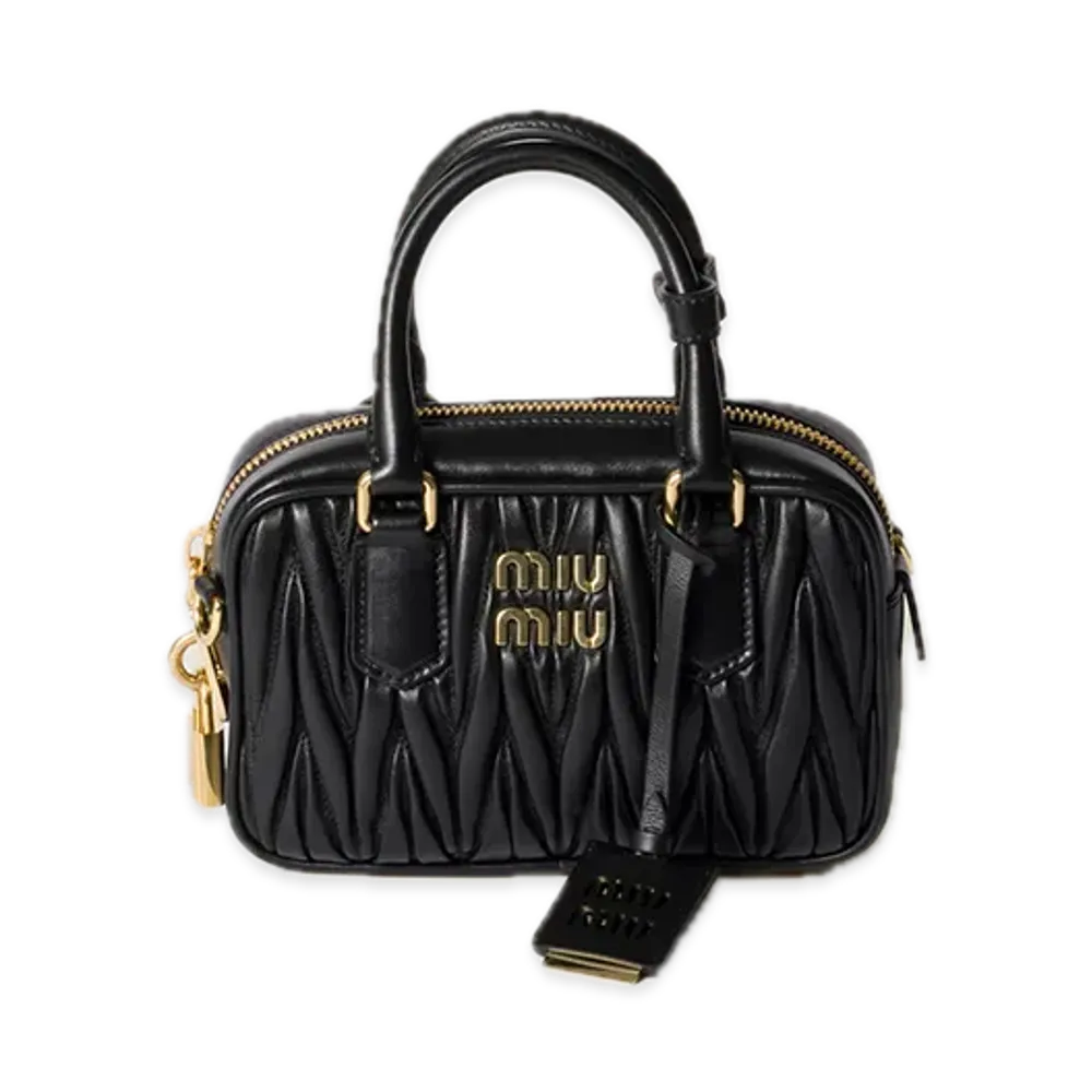 MIU MIU Arcadie Matelasse Leather Bag "Black"