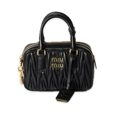 MIU MIU Arcadie Matelasse Leather Bag "Black"
