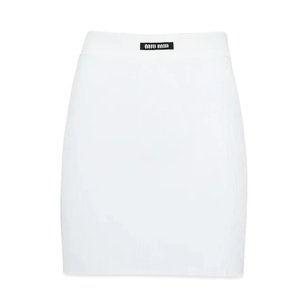 MIU MIU Women's Viscose Miniskirt "White"