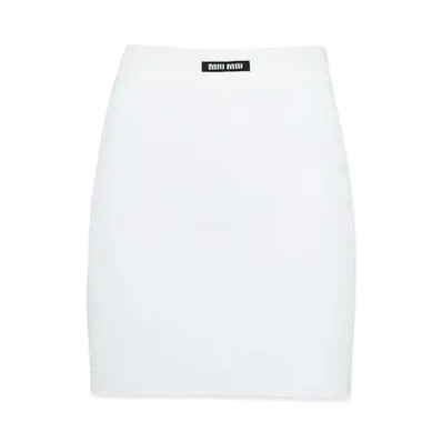MIU MIU Women's Viscose Miniskirt "White"