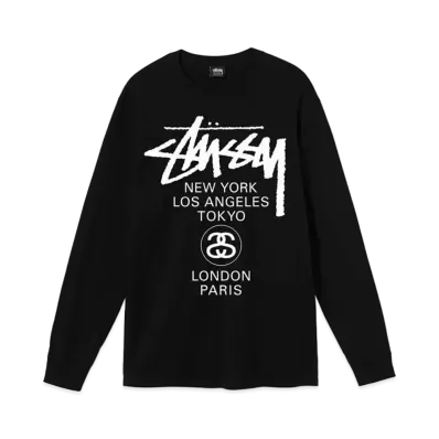 Stussy WORLD TOUR LS TEE "Black"