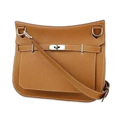 Hermes Jypsiere Clemence Leather Shoulder Bag "Gold"