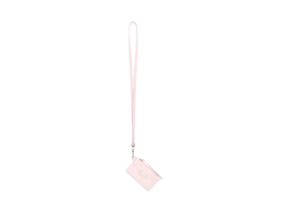 BALENCIAGA Neo Classic Card Case On Keyring "Pink"
