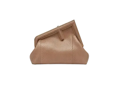 FENDI First Small Python Leather Bag "Brown"