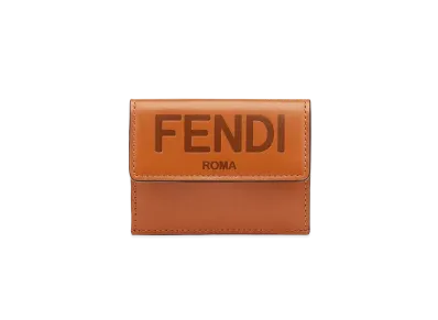 FENDI Micro Three-Fold Wallet Leather Wallet "Brown"