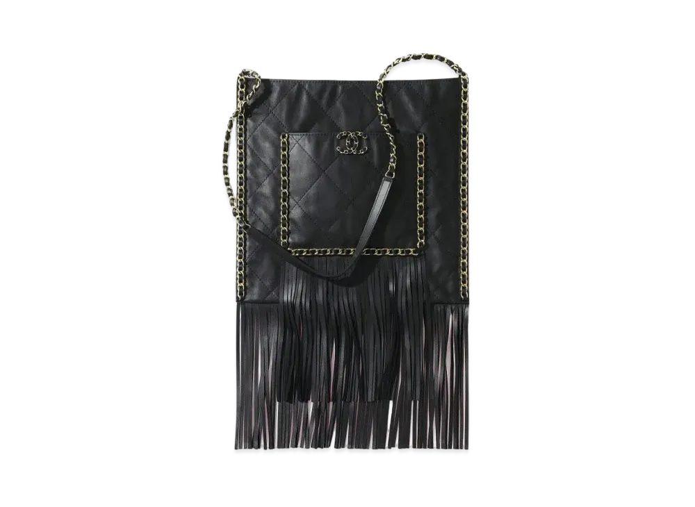 CHANEL Shopping Bag Suede Calfskin "Black"