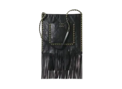 CHANEL Shopping Bag Suede Calfskin "Black"