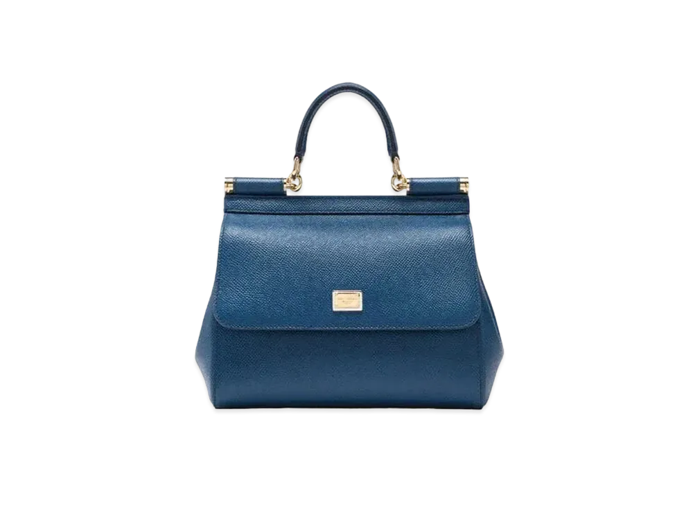 Dolce&Gabbana Sicily Bag Small Dauphine Leather "Navy"