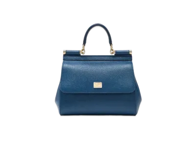 Dolce&Gabbana Sicily Bag Small Dauphine Leather "Navy"