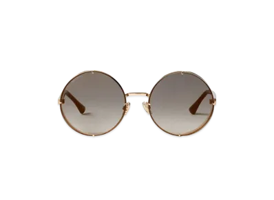 Jimmy Choo Lilo Metal Frame Round Sunglasses With Mirrored Lenses "Grey/Gold/Rose Gold"