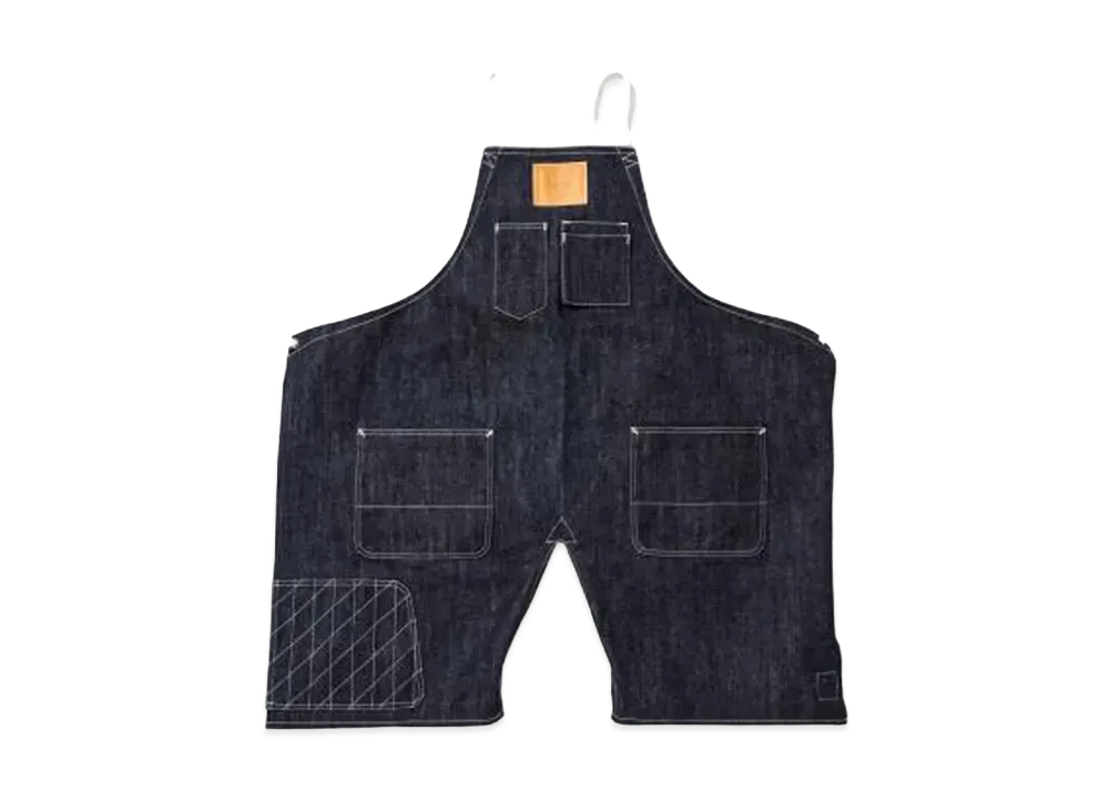 THE REAL McCOY'S RM LEATHER PATCH DENIM SEWER'S APRON "Indigo"