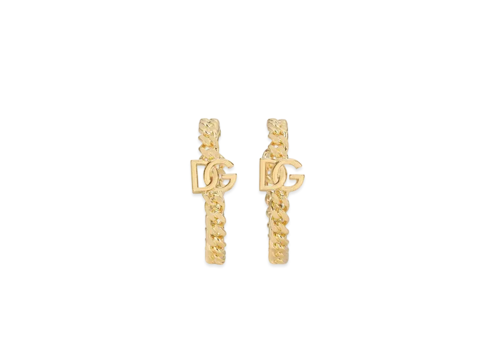 Dolce&Gabbana Creole Earrings With DG Logo "Gold"