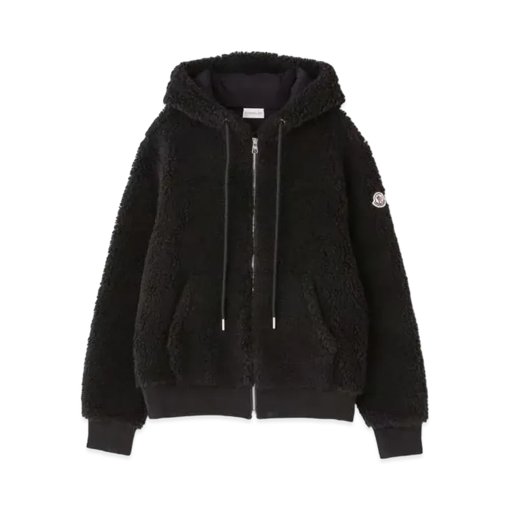 MONCLER Zip Up Fleece Hoodie "Black"
