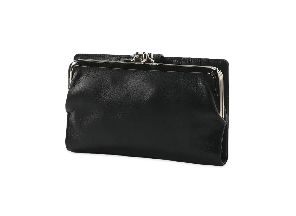 Yohji Yamamoto SEMI GLOSS LEATHER A CLASP LONG WALLET "Black"