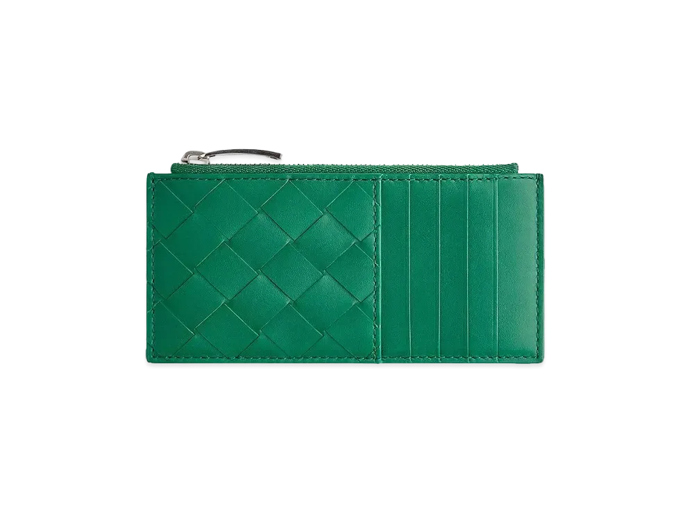 Bottega Veneta Zipped Card Holder "Racing Green"