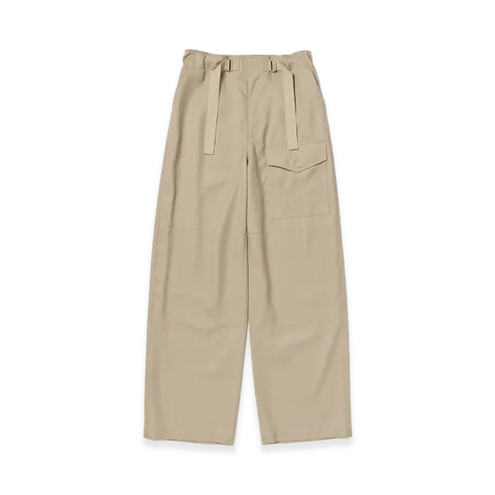 AURALEE Women's Wool Herringbone Cargo Pants "Beige"