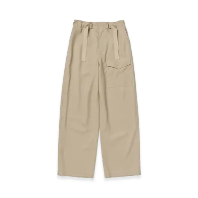 AURALEE Women's Wool Herringbone Cargo Pants "Beige"
