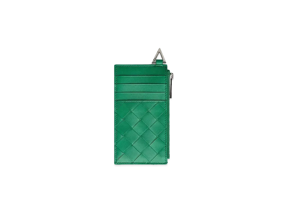 Bottega Veneta Zipped Card Holder "Racing Green"