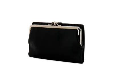 Yohji Yamamoto MEDIUM GLOSS LEATHER BASIC CLASP LONG WALLET "Black"