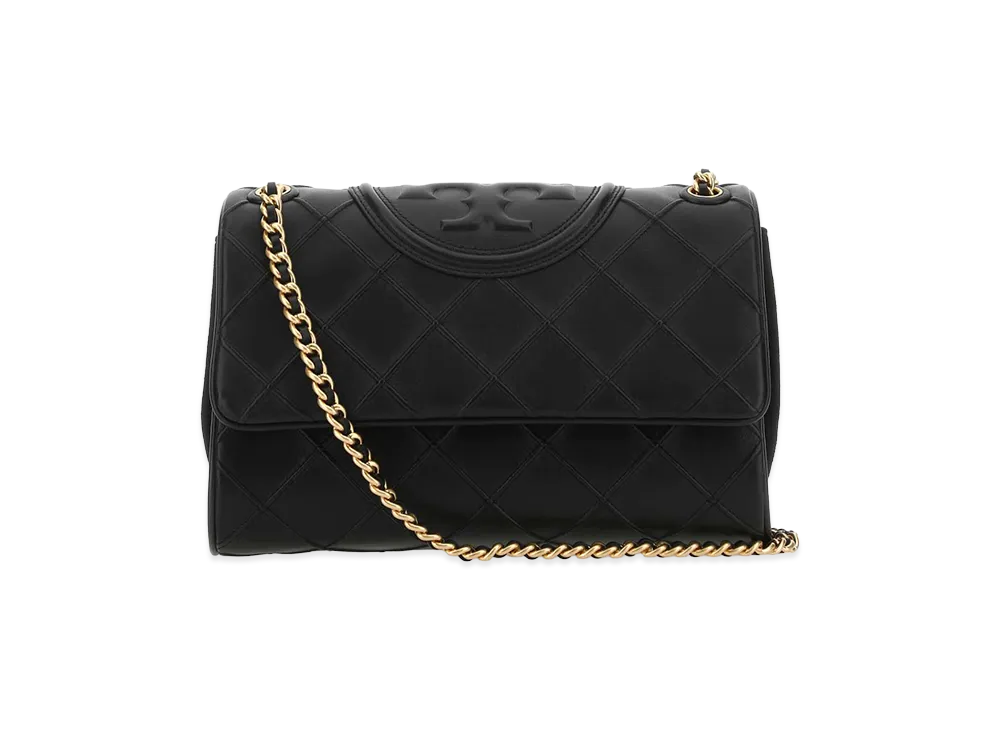 TORY BURCH Women's Leather Fleming Shoulder Bag "Black"